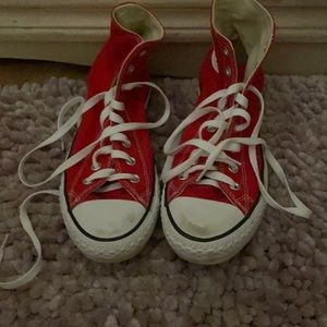 Red high top converse. Size women-9 size men-7